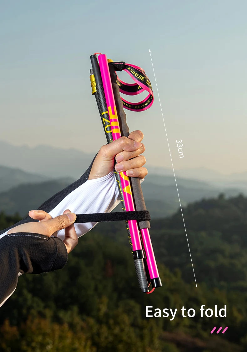 2pcs Yellow 120cm Lightweight Trekking Poles