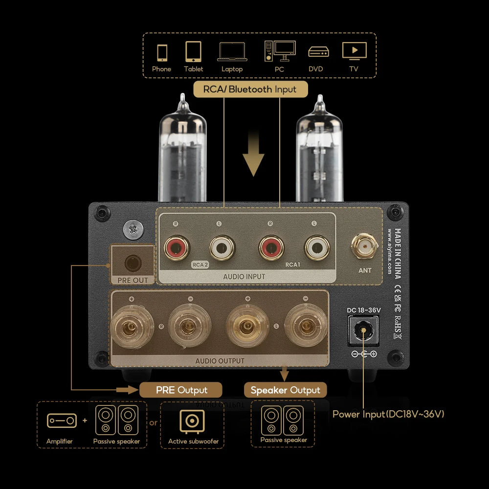 Class D 2.0 Channel Amplifier with VU Meter