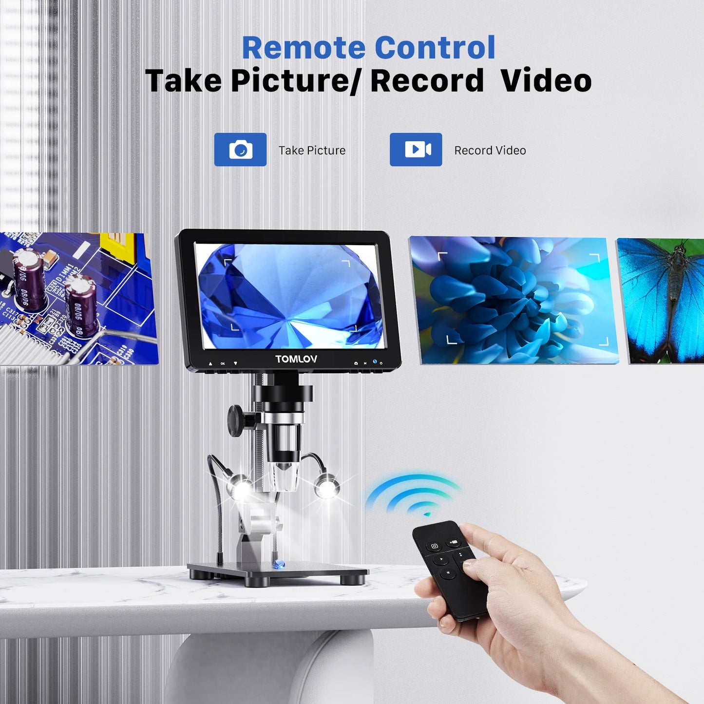 7in IPS HDMI Digital Microscope 16MP 1200X for Soldering