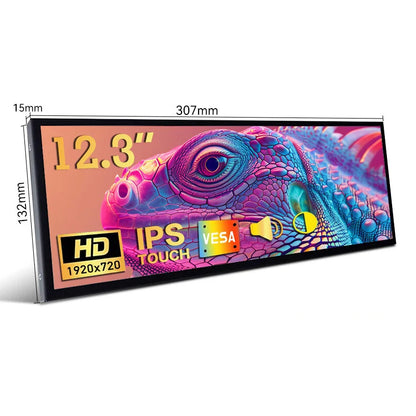 12.3 Inch Touchscreen Bar Monitor 1920x720 IPS Display