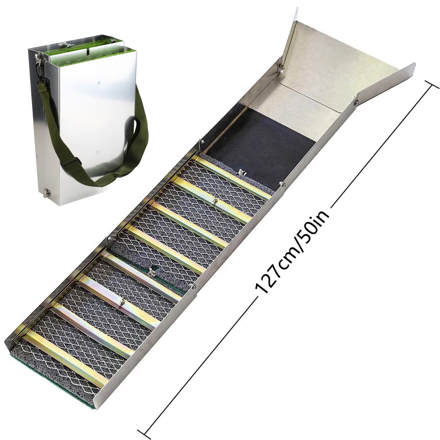 Compact Gold Sluice Box with Foldable Design for Prospecting