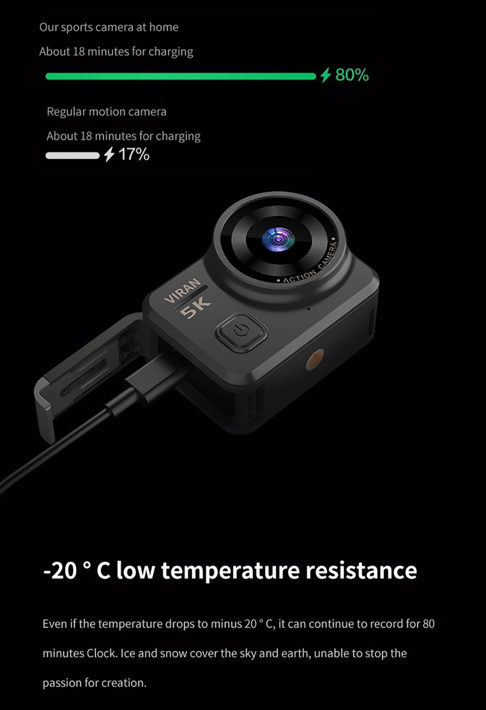 V10 5K Action Camera with Electronic Image Stabilization
