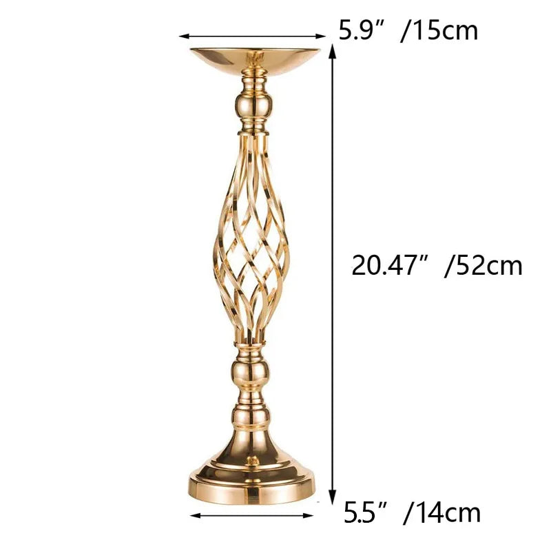 52cm Gold Candelabra Flower Holder 10-Piece Set