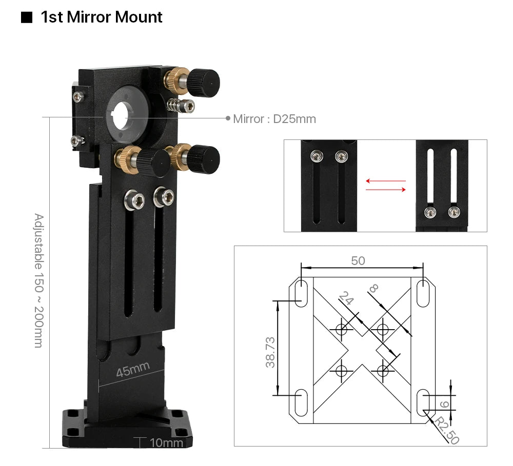 CO2 Laser Engraver Head Set 50.8mm Lens Kit