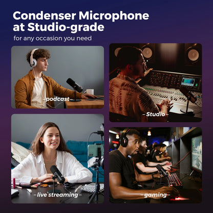 USB XLR Condenser Microphone for Gaming and Streaming