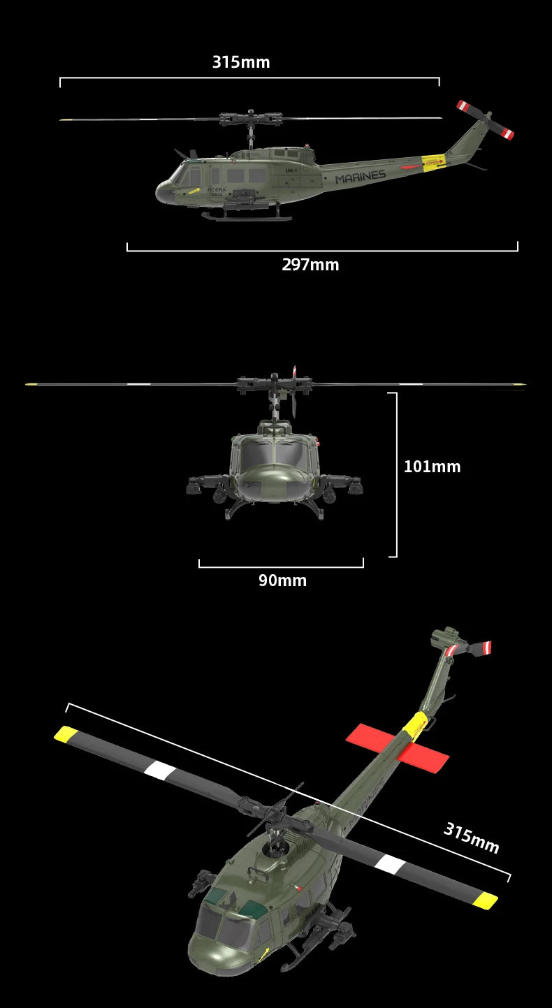 Yellow Brushless RC Helicopter with 6-Axis Gyro and Optical Flow