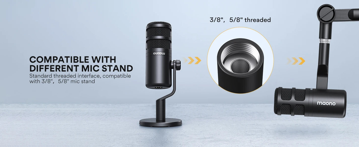 Broadcast-Quality Dynamic Mic XLR Gaming Studio Use