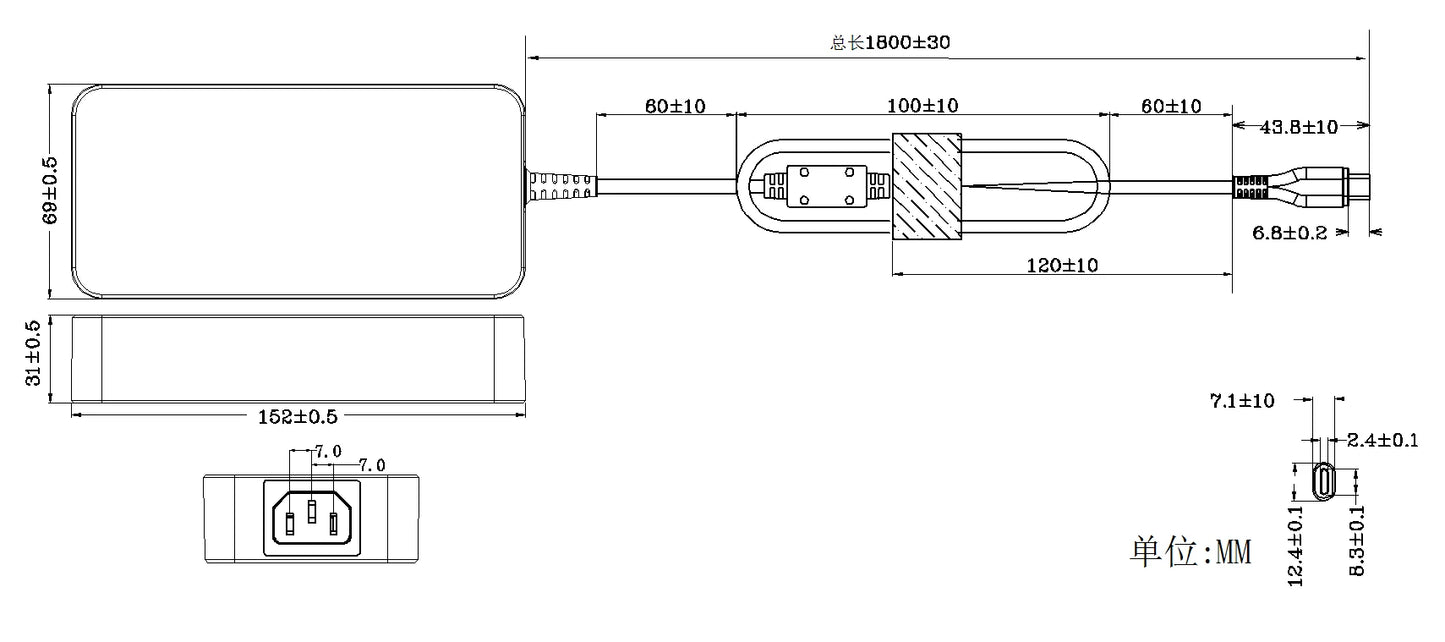 240W GaN USB C Power Adapter 48V/36V Fast Charging