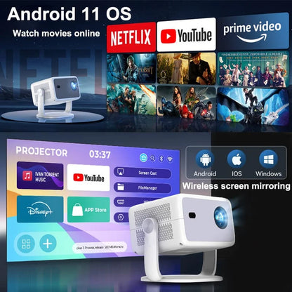 Smart 4K Home Cinema Projector with 360 Degree Viewing