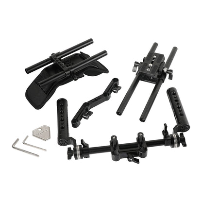 Professional Camera Shoulder Rig Kit Dual Handgrip DSLR Camcorder Mount