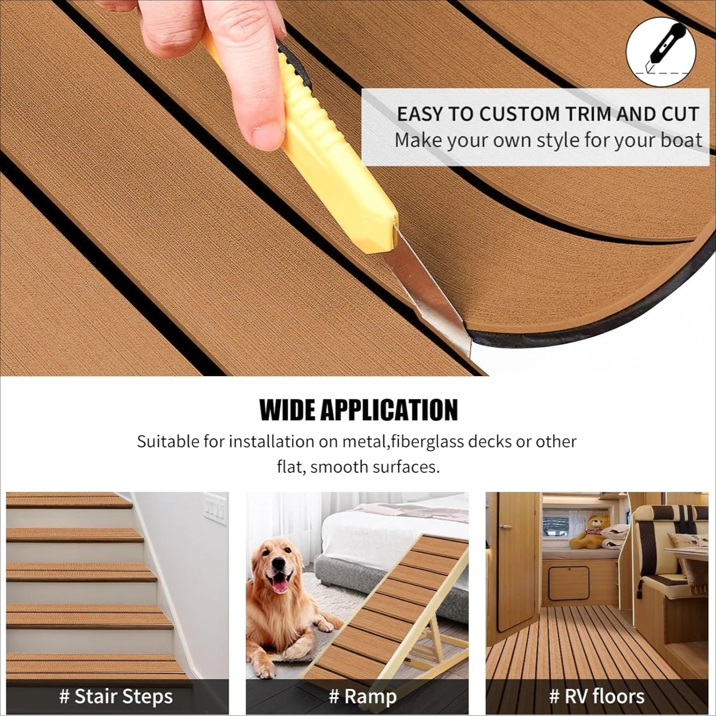 Waterproof EVA Foam Boat Flooring Faux Teak Deck Sheet