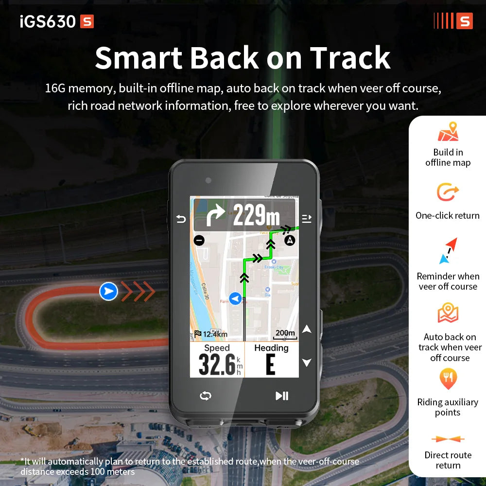 Smart GPS Bike Computer with Cadence and Speed Sensor