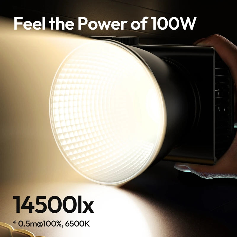 100W COB Video Light 14500 Lux with Cooling Fan