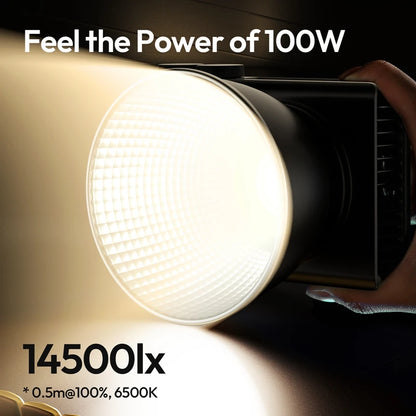 100W COB Video Light 14500 Lux with Cooling Fan