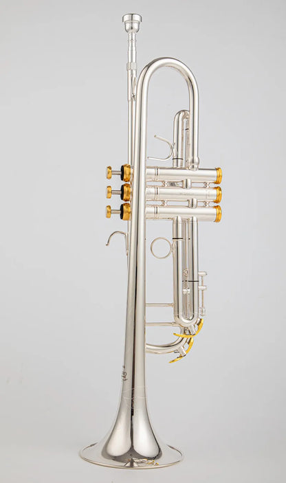 Silver Bb Brass Trumpet 8335 with Protective Leather Case