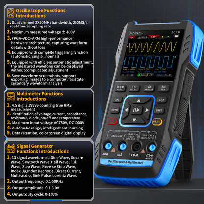 Compact 3-in-1 Oscilloscope Multimeter Fast Sampling Tester