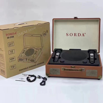 Portable Bluetooth Suitcase Speaker for Home and Outdoor Karaoke