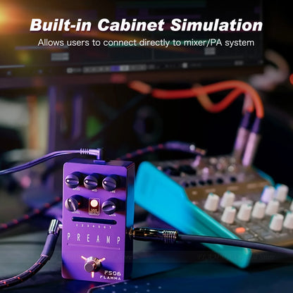 Digital Guitar Preamp Pedal with 7 Models and Cabinet Simulation