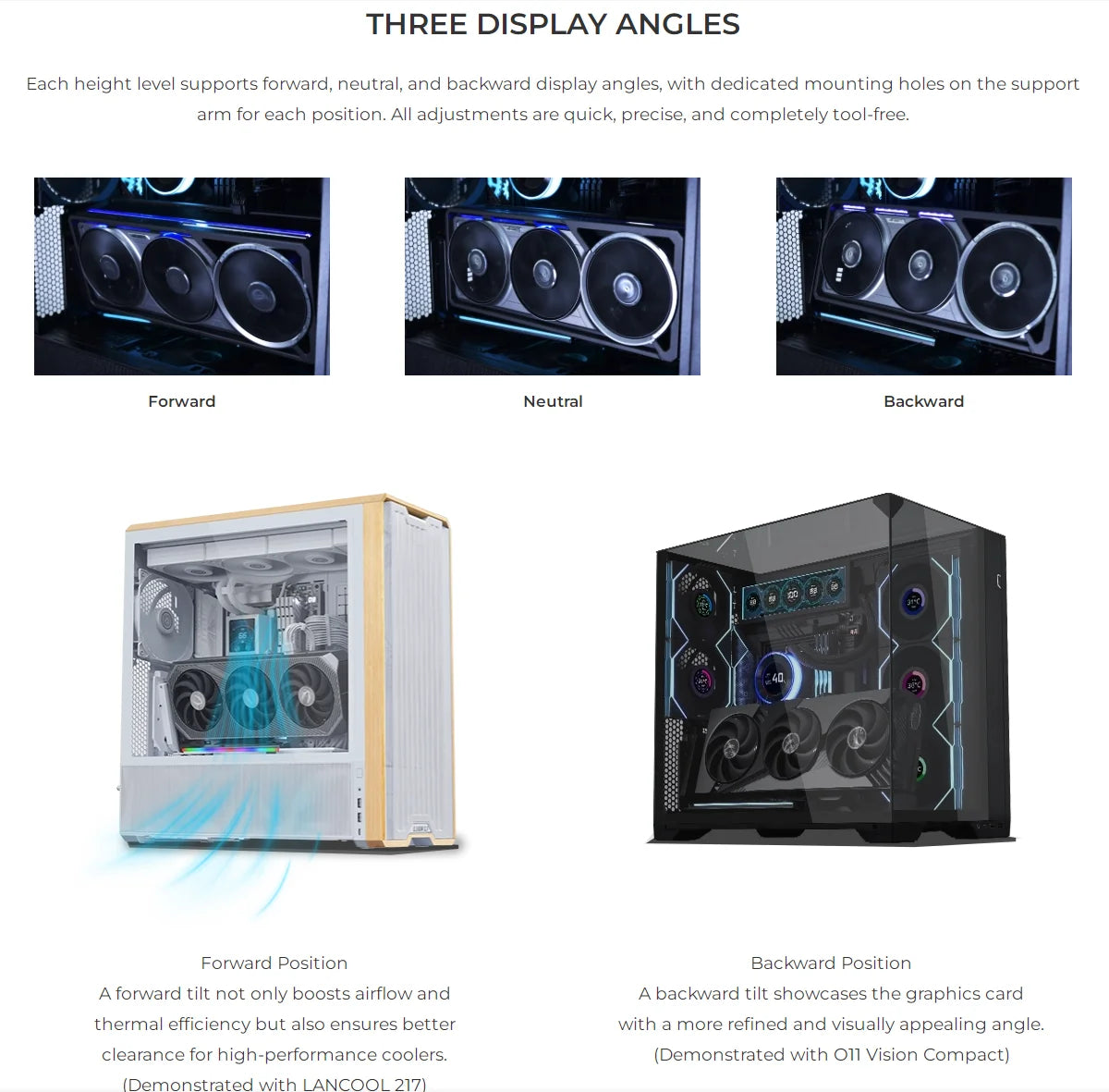 4-Slot Vertical GPU Mounting Kit with PCIe 5.0 Cable