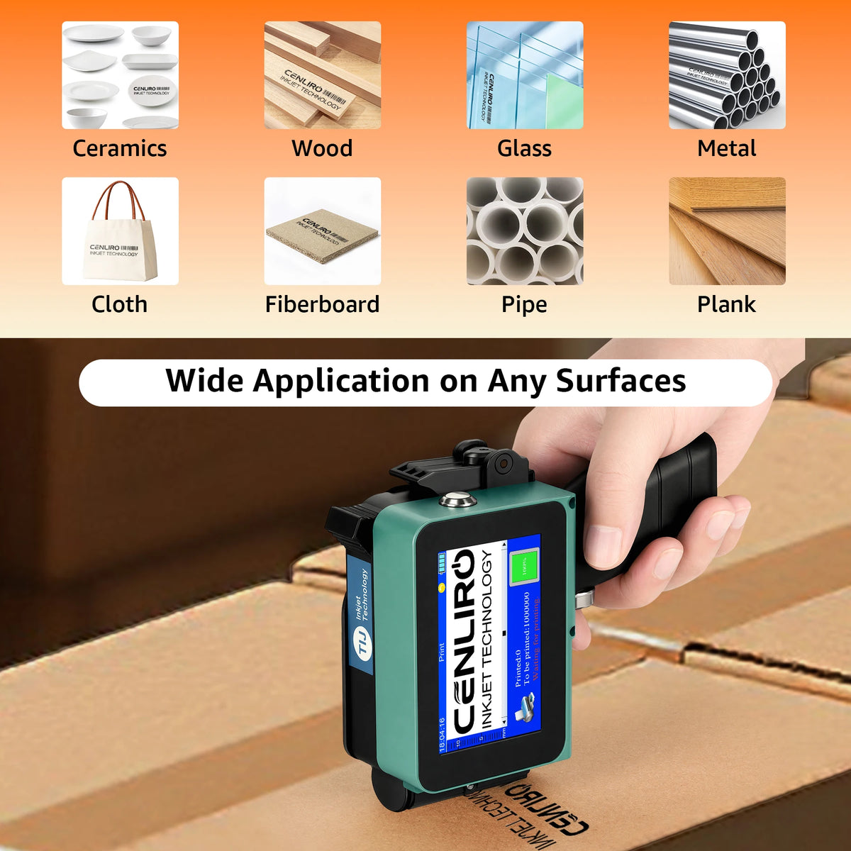 Mini Handheld Inkjet Printer 12.7mm Batch Date QR Barcode