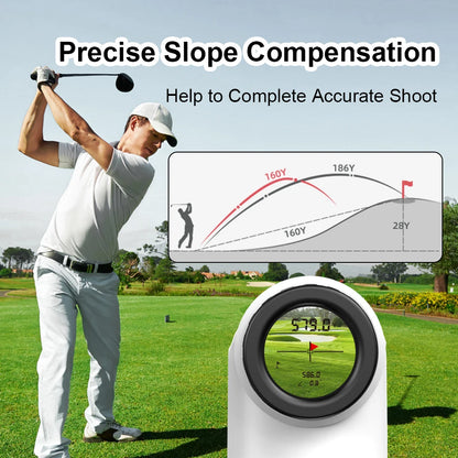 Portable 650Y Golf Range Finder White Display
