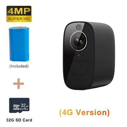 4MP 4G Wireless Outdoor Security Camera with 32GB Storage