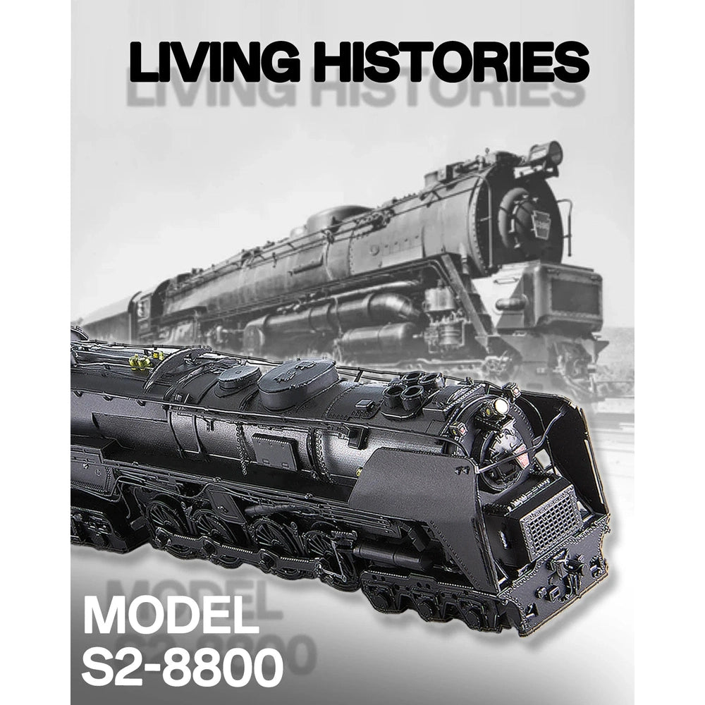 Building Blocks - 3D Metal Puzzle Class S-2 Locomotive Model DIY Assembly Kit, Jigsaw Toy for Home Collection