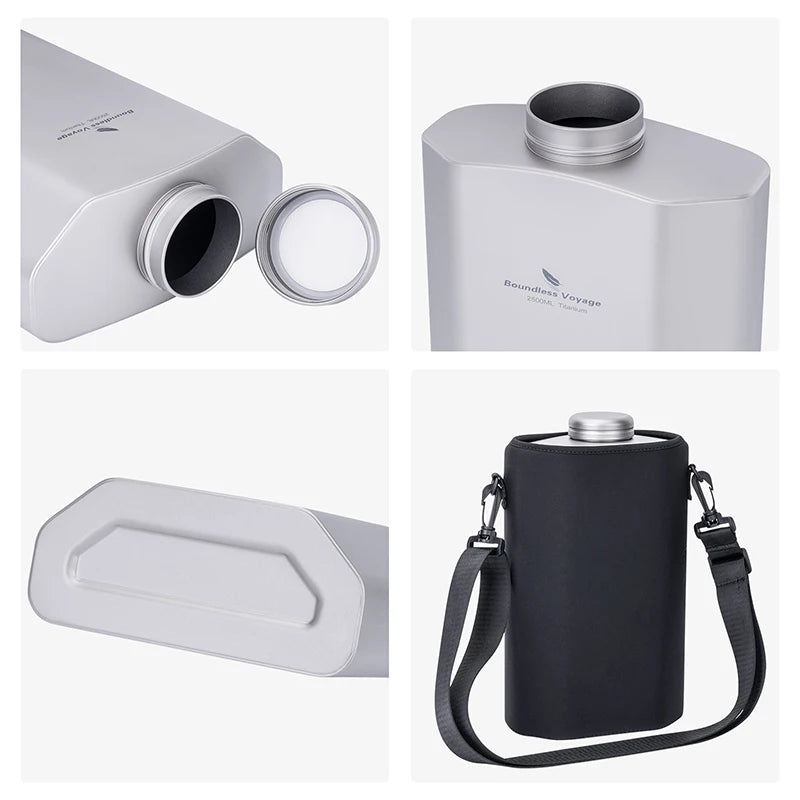 Portable 2.5L Leakproof Camping Bottle Silver