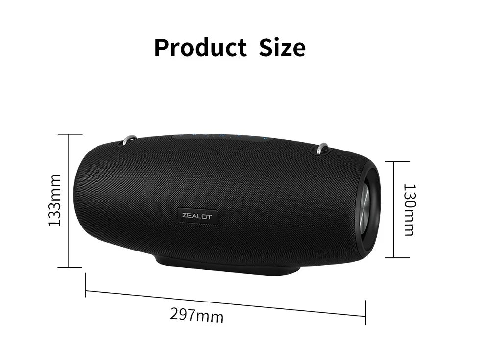 60W Portable Bluetooth Speaker with Powerful Bass