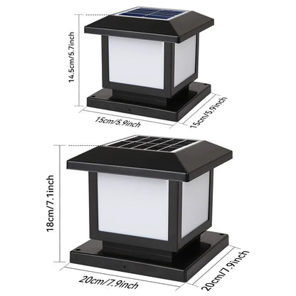 20cm Waterproof Solar LED Post Lights 2 Pack