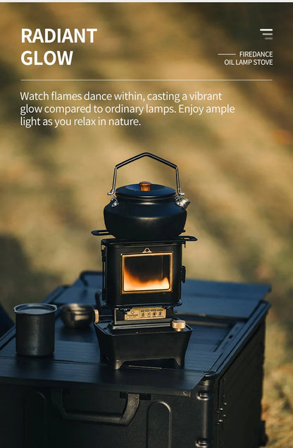 Black Portable Oil Lamp Stove Camping Lantern Outdoor Light