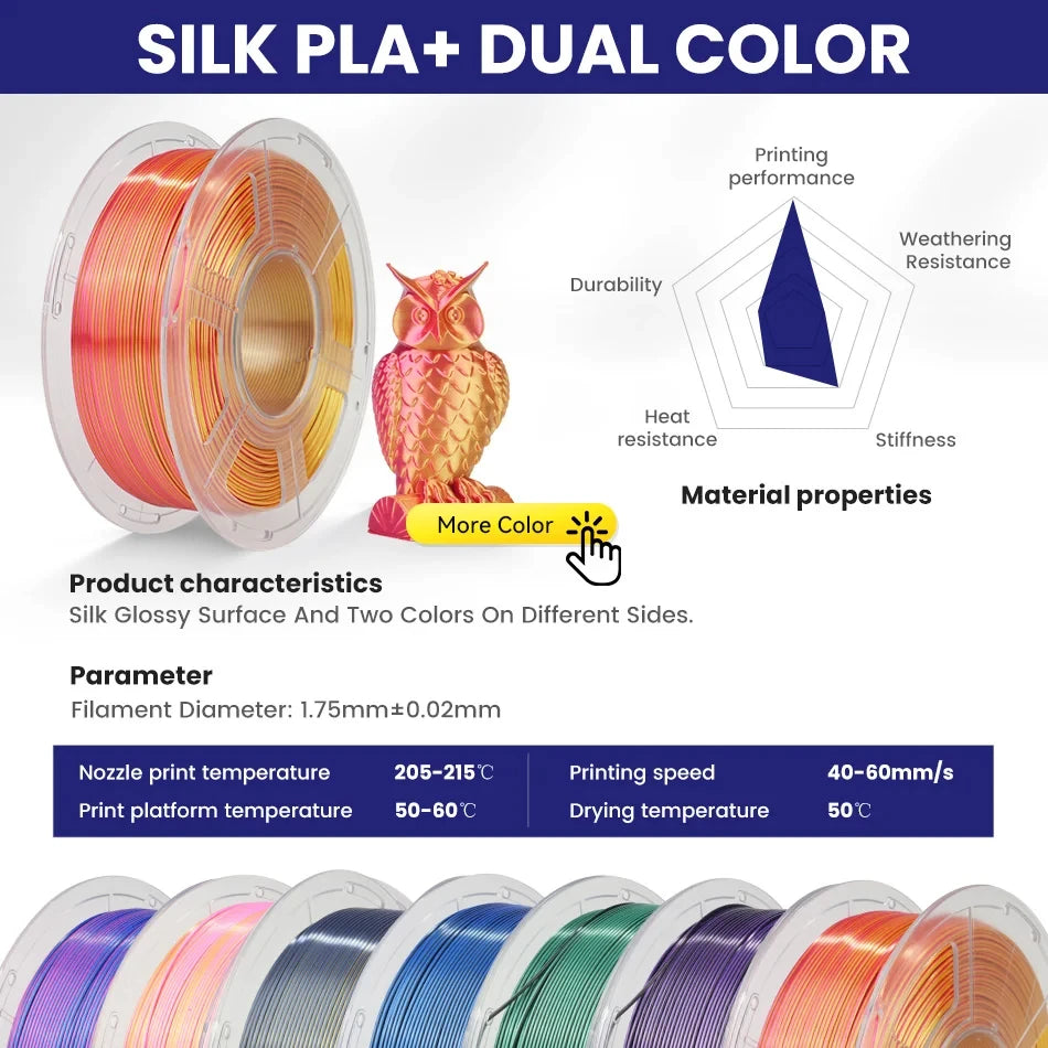 Dual-Colour PLA+ 3D Printer Filament Pack