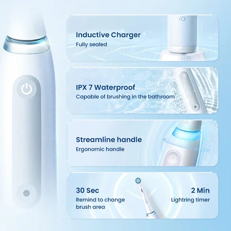 White Toothbrush Heads 3 Pack for iO Series Cleaning