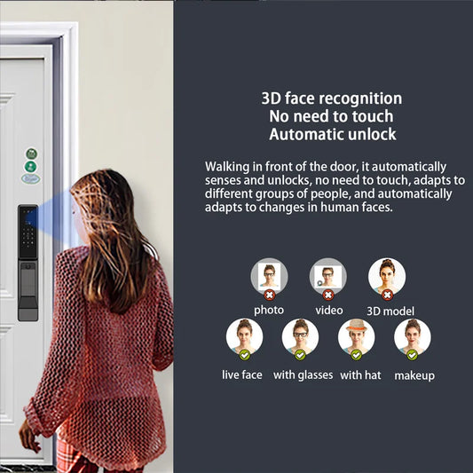 Outdoor Smart Door Lock with Face & Fingerprint Access