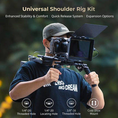 Professional DSLR Shoulder Rig Kit with Handle 15mm Rod