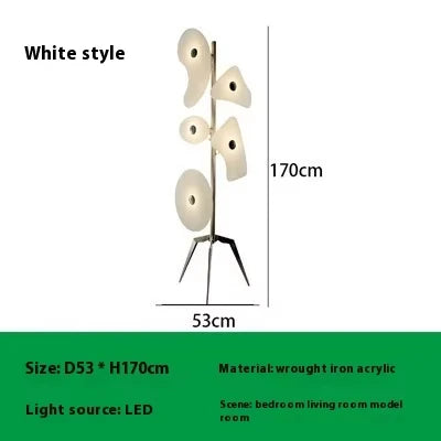 White Floor Lamp H170cm Warm LED Lighting