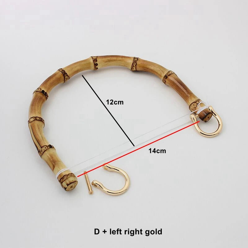 30pcs Bamboo Bag Handles Front Back Gold DIY Replacement