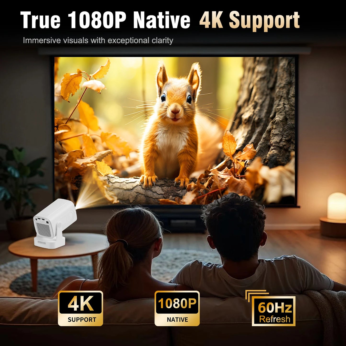 Mini Projector Auto Focus 4K 1080p with Android 11