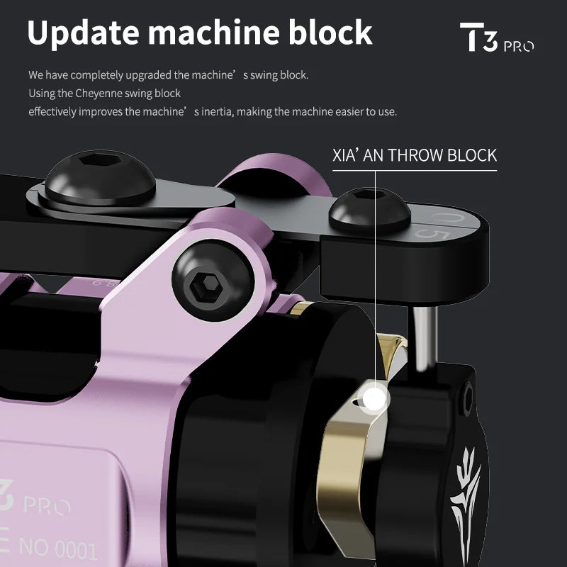 T3Pro Rotary Tattoo Machine Silvery Adjustable Stroke 2225