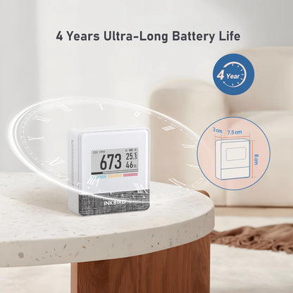 Portable Bluetooth CO2 Air Quality Monitor with E-Ink Display