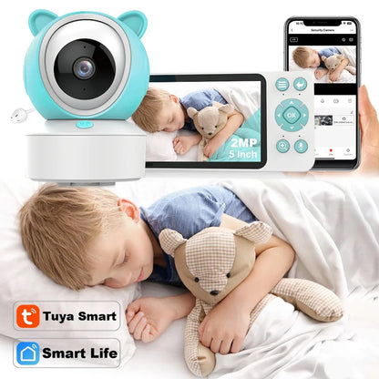 Smart WiFi Baby Monitor 1080P PTZ with 5-Inch Screen