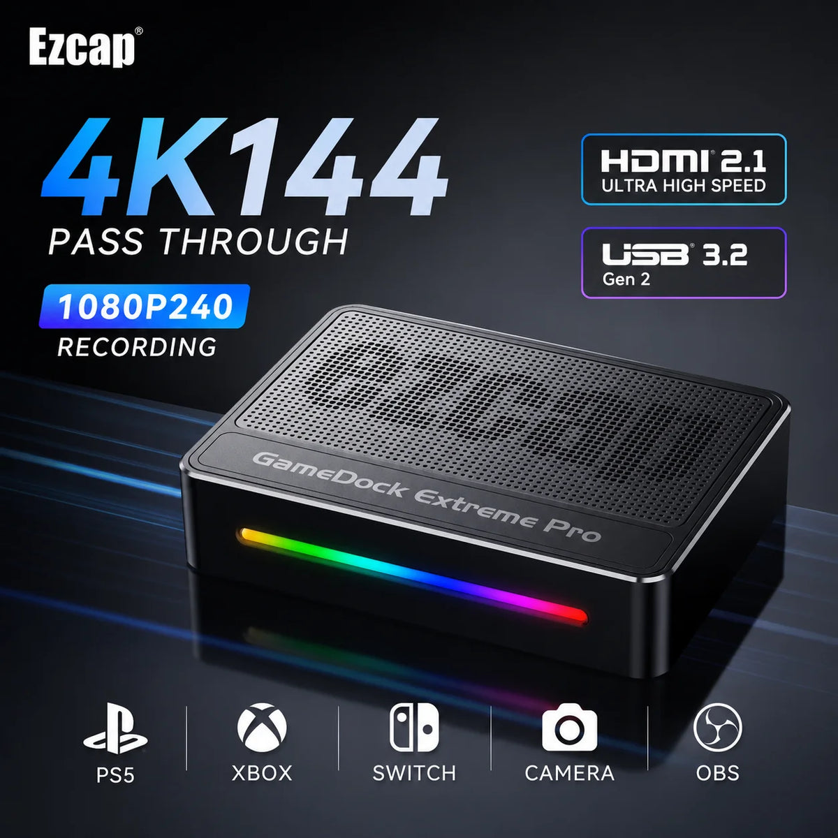 4K 144Hz Game Capture Card for Streaming and Recording
