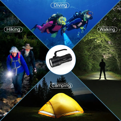 High Power 15000LM Waterproof Diving Torch with Power Bank