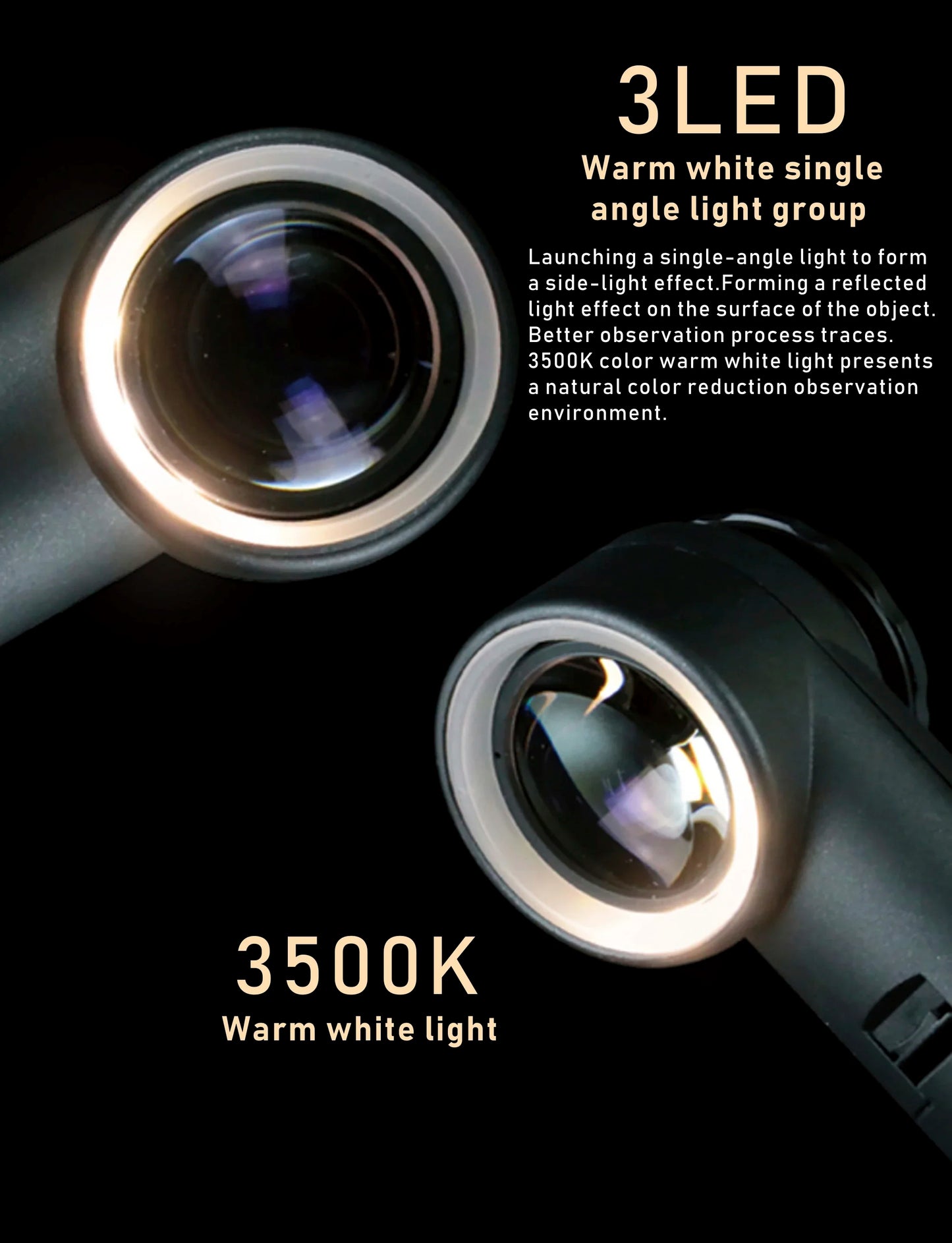 Portable 30X LED Magnifying Glass for Precision Craft Work