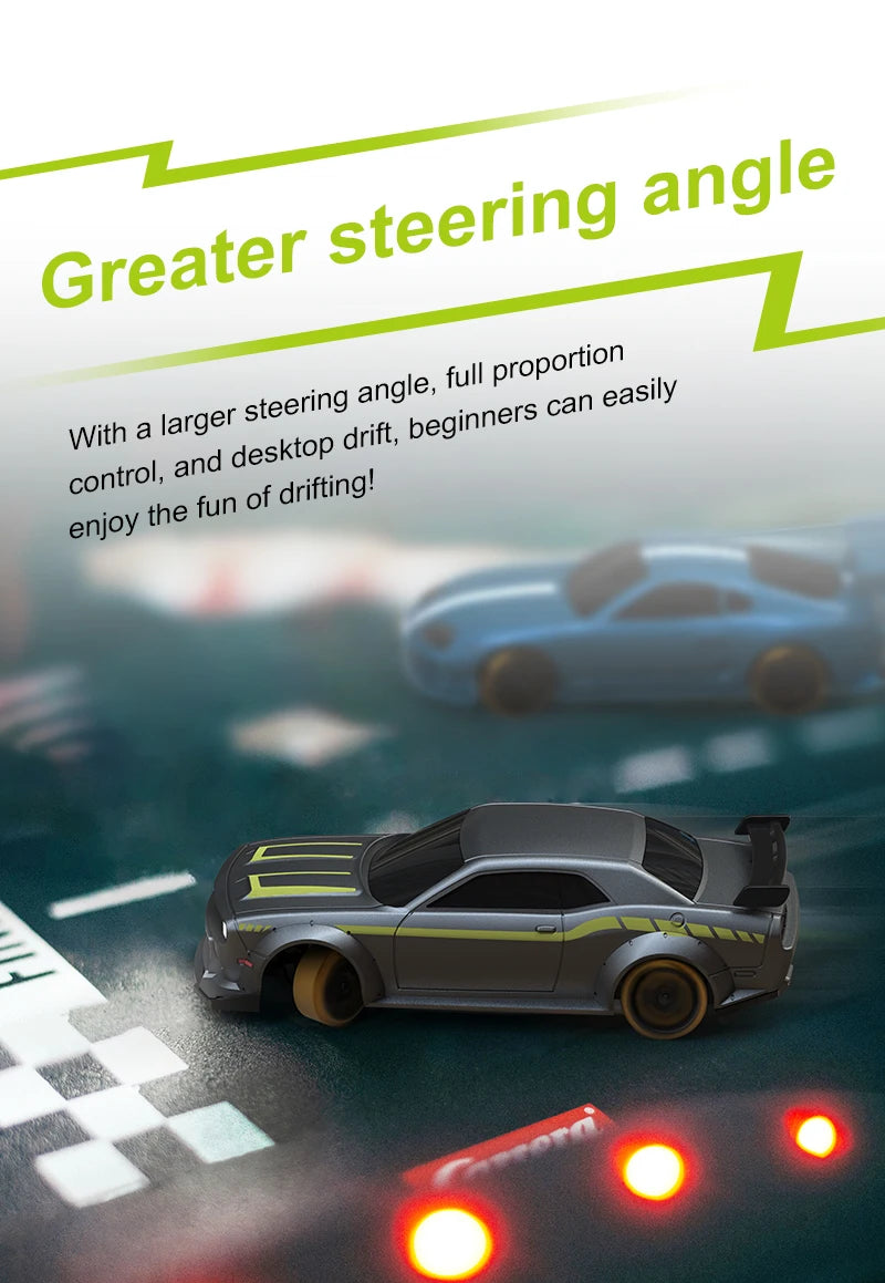 1:76 Drift RC Car with Gyro Full Proportional Remote Control