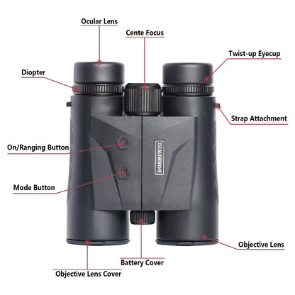 10x42 Laser Rangefinder Binoculars ED Lens 2400m