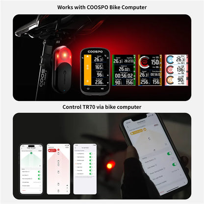 Smart Bike Taillight with Radar Brake Warning IP67