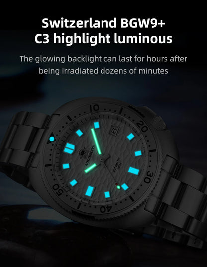Silver Luxury Automatic Mechanical Watch with Sapphire Crystal