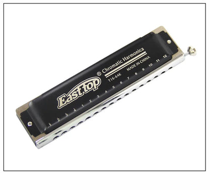Professional 16-Hole Chromatic Harmonica 64 Tones C Key