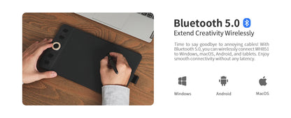 Bluetooth Graphics Tablet 16K Pressure Levels Android Compatible